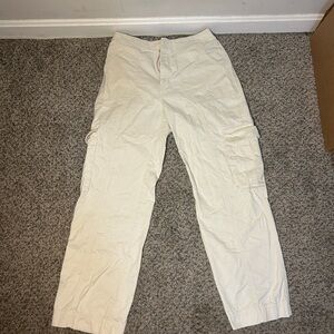 Abercrombie & Fitch Cream Cargo Pants Lightweight Cotton